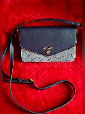 Nine West Caireann Navy and Light Blue Crossbody Phone Wallet Bag